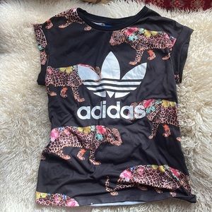 Adidas tshirt with exotic tiger & floral print - RARE SAMPLE!
